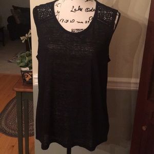 GAP sleeveless sheer black top